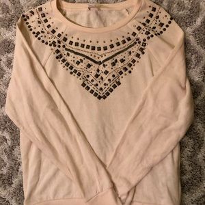 Studded cream sweater